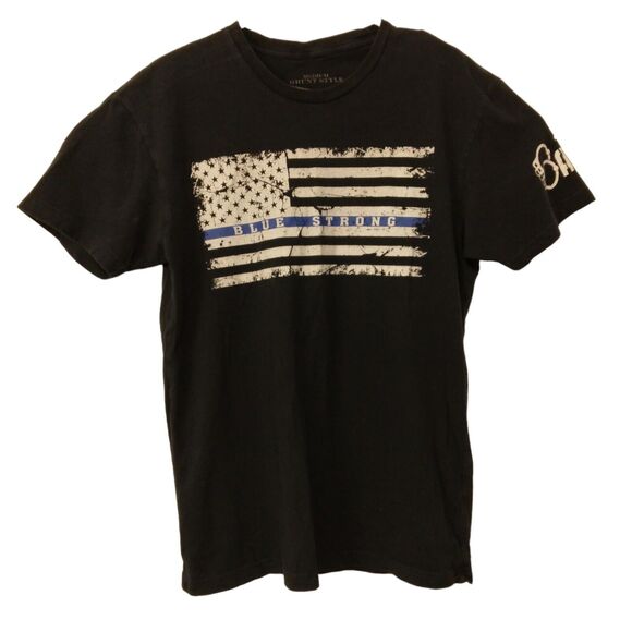 Grunt Style tshirt mens M Medium navy blue strong american flag officer short sl - Picture 1 of 8